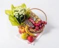Photo Cesta de Chocolate, Frutas e Flores